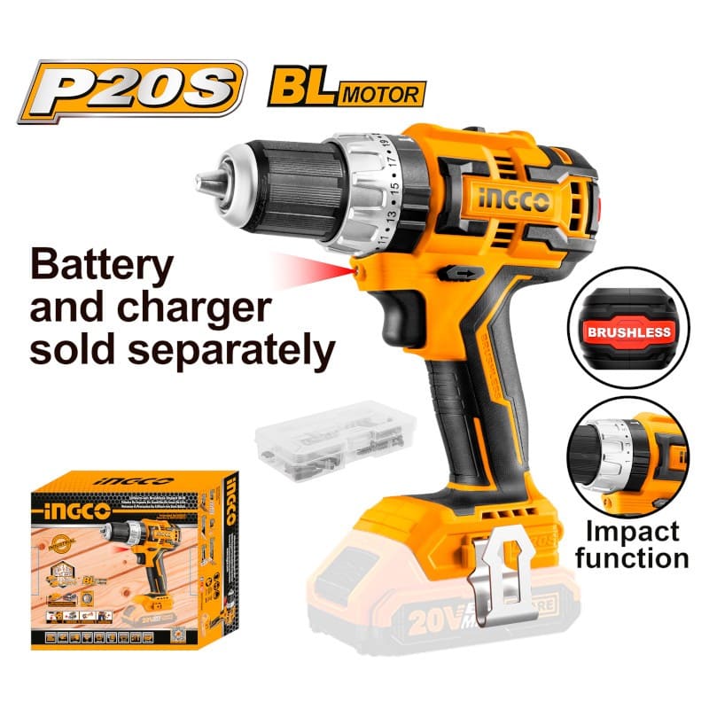 Trapano Avvitatore Brushless 20V Nudo
