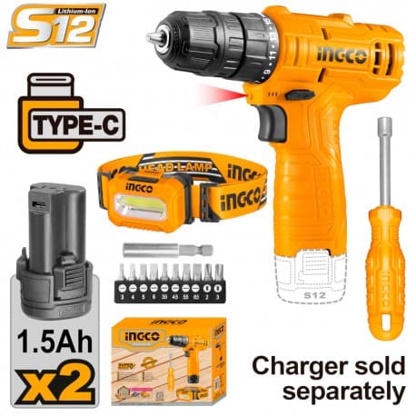 Kit Avvitatore 12V + Torcia Casco + Batt.+ Acc.
